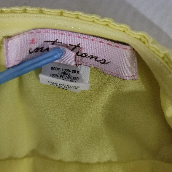 Intuitions Anthropologie Yellow Jewel Embellished Silk Tank Top Size Medium - Picture 6 of 8
